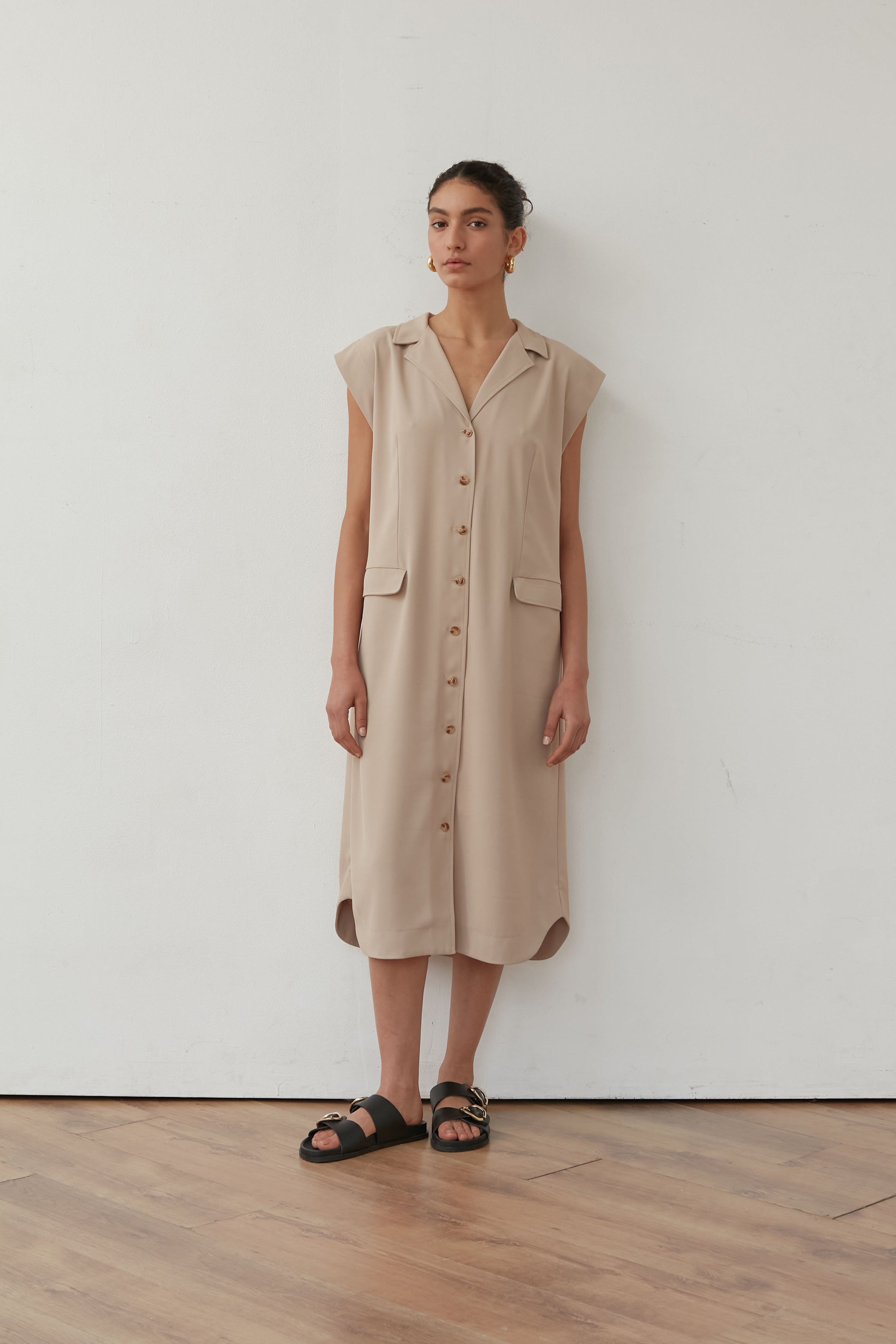 SNOBIT JACKET DRESS BEIGE