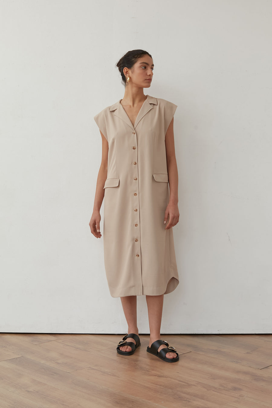 SNOBIT JACKET DRESS BEIGE